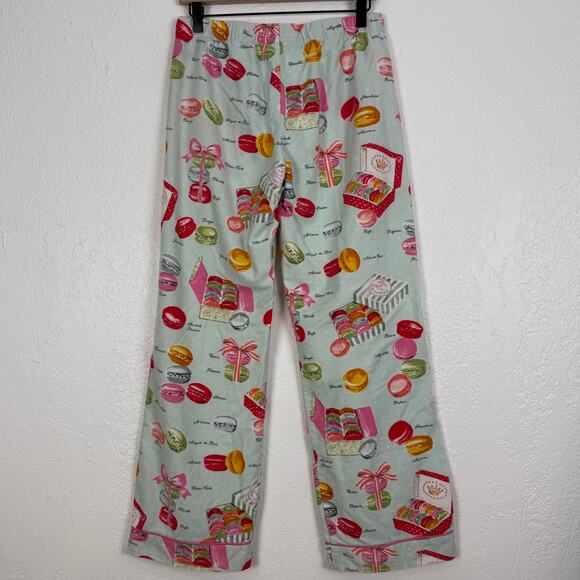 Nick & Nora Macaron Cotton Flannel Pajama Set Size Small - Picture 6 of 7